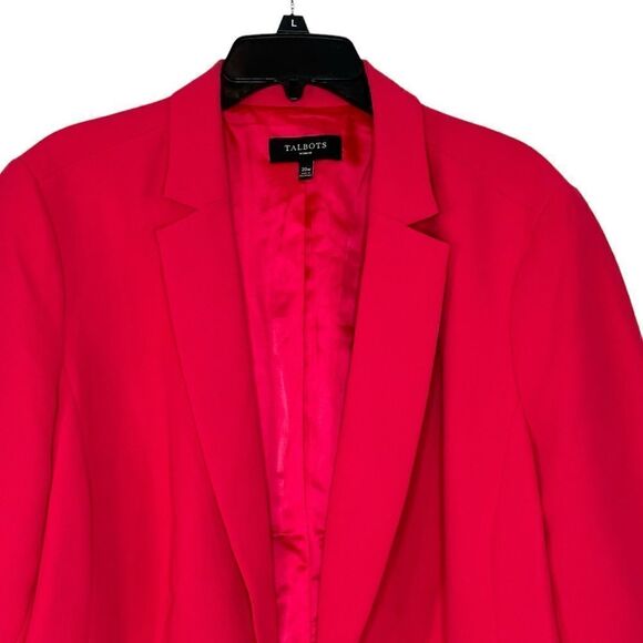 Talbots Fuschia Crepe Open Front Blazer | Size 20W - Picture 3 of 7